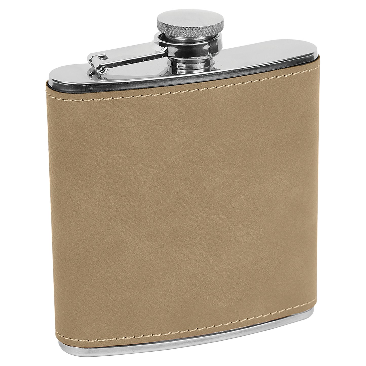 LASERABLE LEATHERETTE STAINLESS STEEL FLASK