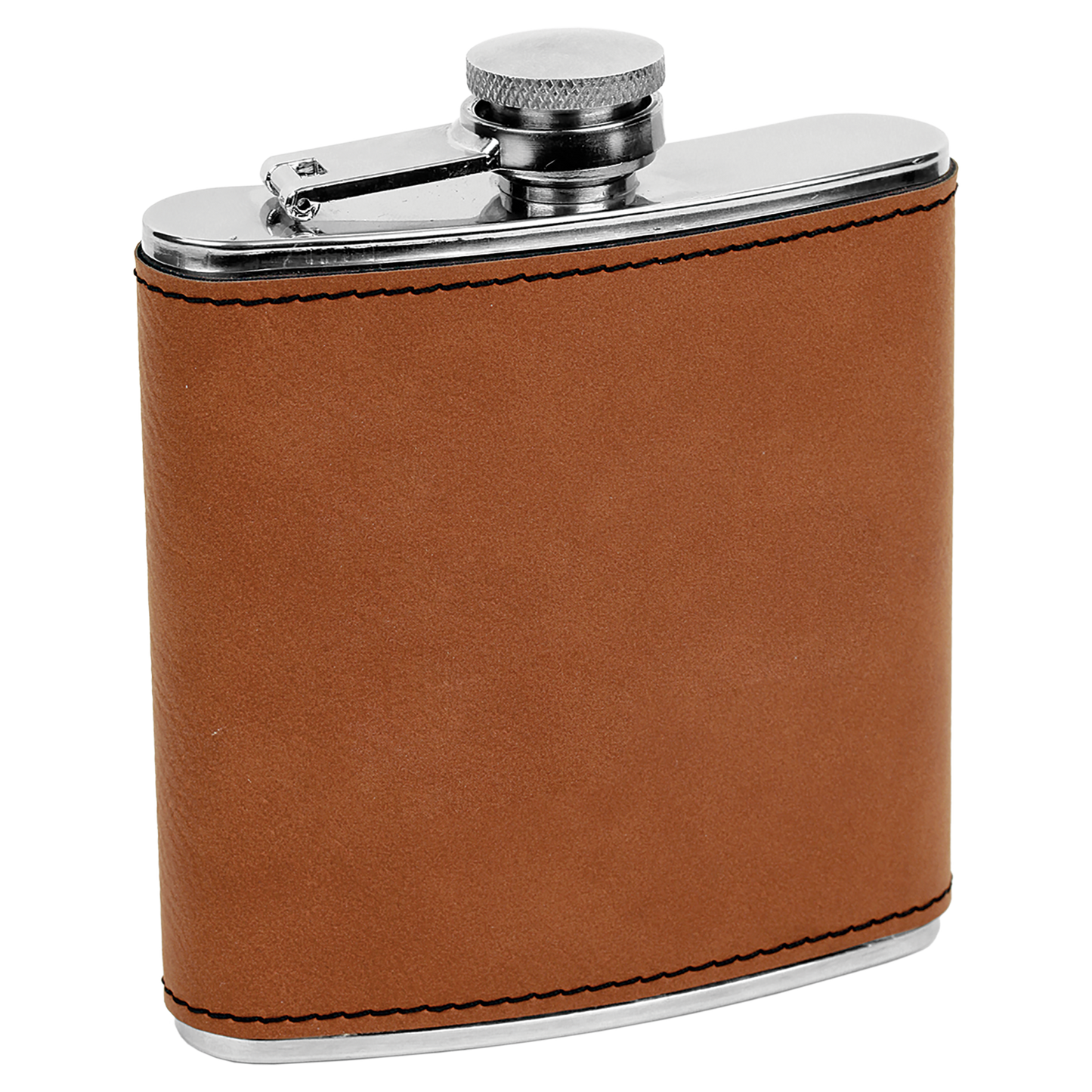 LASERABLE LEATHERETTE STAINLESS STEEL FLASK