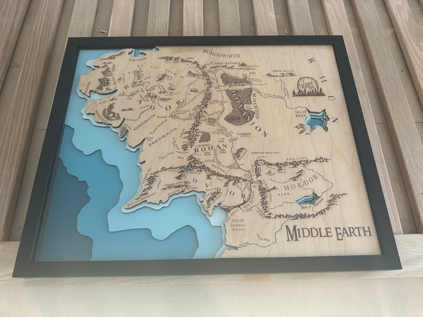 Middle Earth LOTR Bathymetric Layered Map