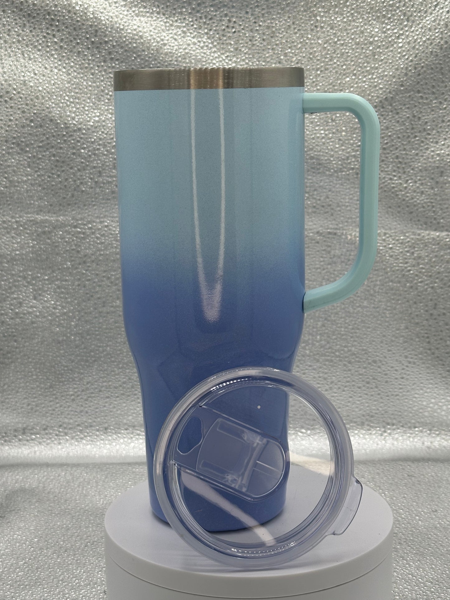 Custom Engraved Maars 40 OZ. Vacuum Insulated Mug with Lid Merry Christmas Happy NY Blue