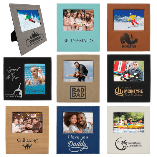 LEATHERETTE PHOTO FRAMES WITH ENGRAVING AREA