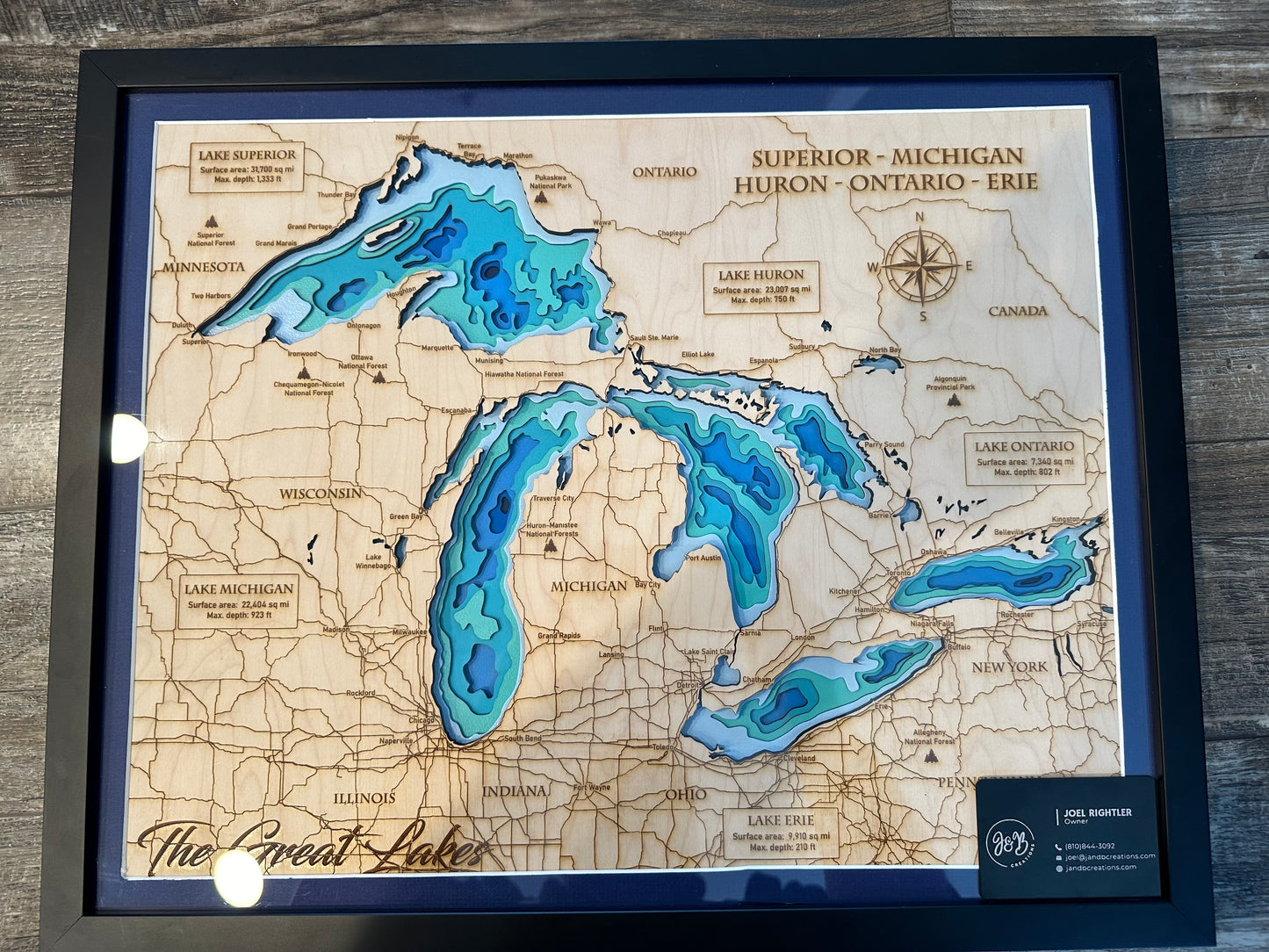 Great Lakes Bathymetric Layered Map